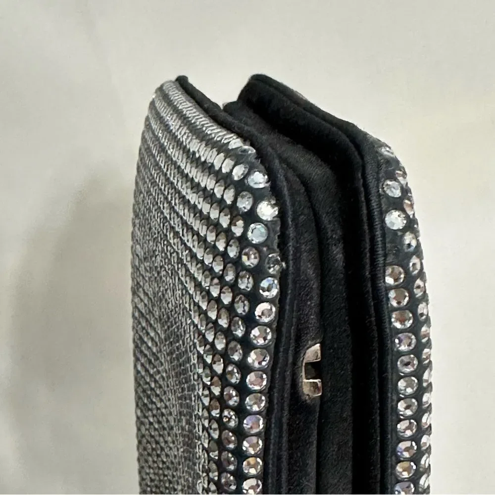 Judith Leiber Swarovski Crystal Evening Bag Clutch with Chain Mirror Comb Glam - Picture 9 of 16